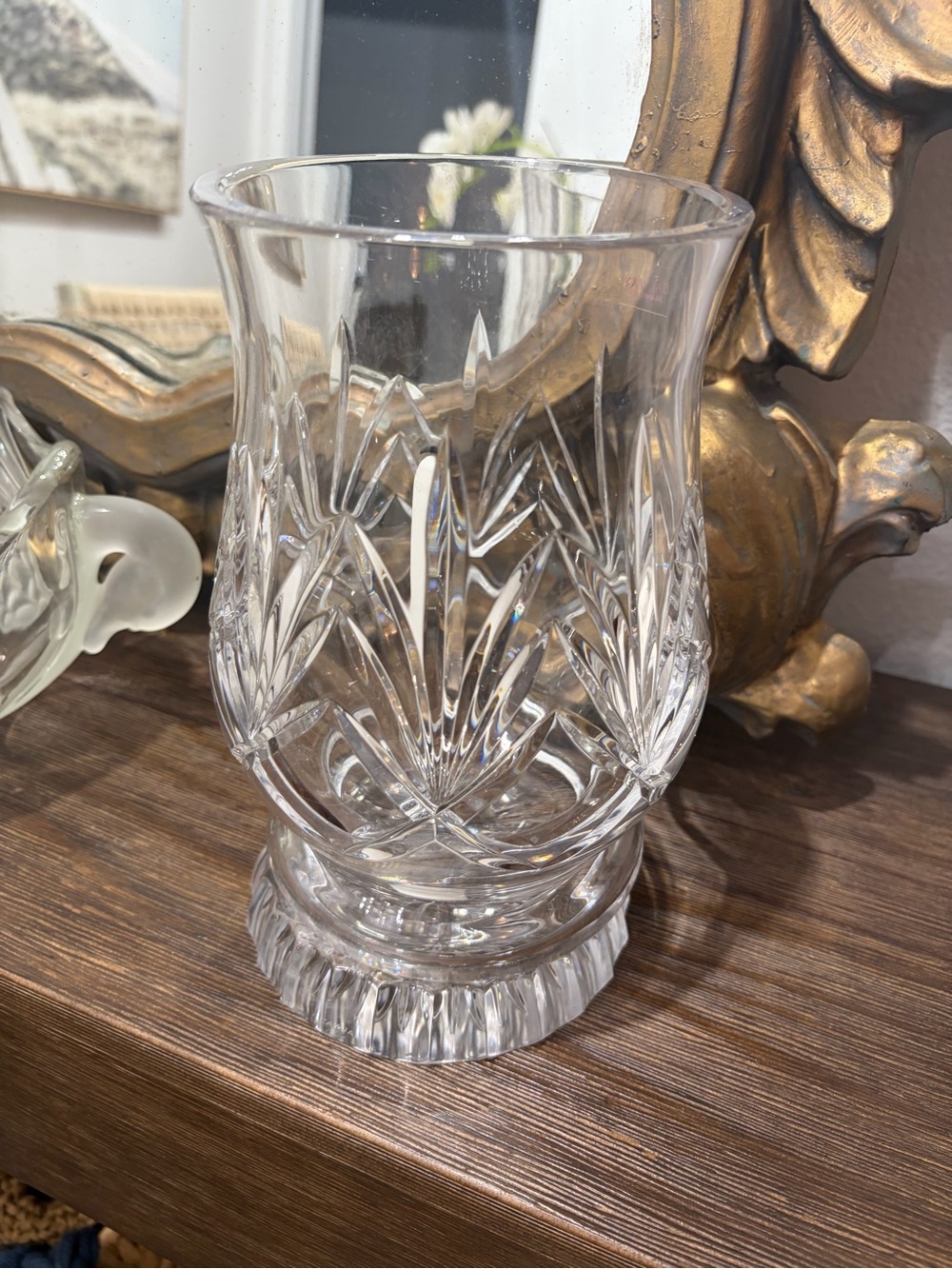 Galway Tara Pillar hurricane lamp lead crystal Ireland